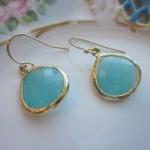 Pacific Aqua Earrings Blue Gold Lar..