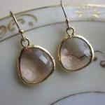 Peach Champagne Earrings Light Pink Gold Plated -..