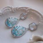 Crystal Aquamarine Earrings Blue St..